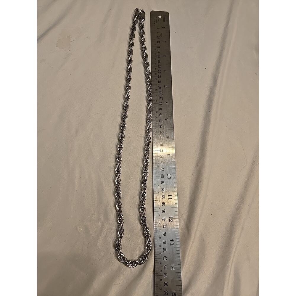 Silver Rope Chain Necklace